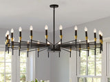 24-Light Black Gold Chandelier, 37.63" Modern Farmhouse Chandelier for Dining Room Over Table, Large 12853131