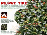 Artificial 7ft Green LED-lit Christmas Tree with 2178PE/PVC Mixed Branch Tips,Red fruit and Pine 94776815