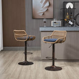 COOLMORE Modern Swivel Bar Stools Set of 2 Adjustable Counter Height Chairs with Footrest for W39594821