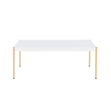 Modern Contemporary Living Room Coffee Table 1pc White and Gold Finish Glam Home Furniture B2741P335228