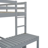 ZNTS Twin Size High Loft Bed with Ladder landing Platform, Ladders, Guardrails,Grey W504119724