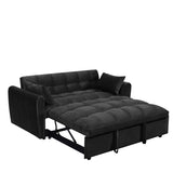 64.9 "3-in-1 foldable large size sofa bed, modern velvet double sofa, sofa bed with adjustable back, W2564P228262