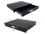 19" 2U Steel Plate DJ Drawer Equipment Cabinet with Keys Black 19646401