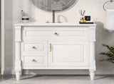 36" Bathroom Vanity with Sink, Freestanding Bathroom Cabinet with Ceramic Basin, Flip Drawer, N725P356064K