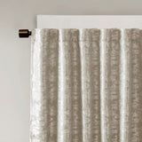 Jacquard Lined Total Blackout Rod Pocket/Back Tab Curtain Panel B03599816
