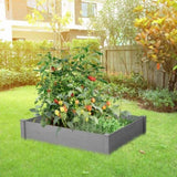 Raised Garden Bed 48x48x10'', Outdoor Wood Planter Box Over Floor, Tool-Free Assembly 57685134