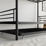 ZNTS Twin Bunk Bed with Trundle Metal Bunkbeds with Ladder and Full-Length Guardrail, Noise Free, No Box W840P196829