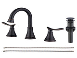 2-Handle 8 inch Widespread Bathroom Sink Faucet Oil Rubbed Bronze Lavatory Faucet 3 Hole 360&deg Swivel T3177P277518