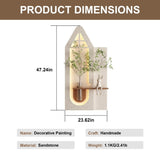 Adjustable 3-Color LED Sandstone Wall Decor with Simulated Green Plants - 3D Art Sculpture, Glass W2700P313032