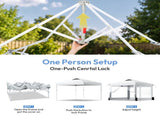 10x10 FT Folding Canopy Tent with 4 Sidewalls, One-Push Central Lock Outdoor Canopy with 2 Clear 43657061