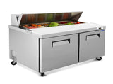 Orikool 60 IN Commercial Refrigerators Sandwich&Salad Prep Table with a Butcher Block Cutting Board, W2095126123