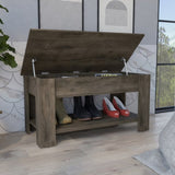 Austin Storage Table, One Extendable Table Shelf, Four Legs, Lower Shelf -Dark Brown B07091895