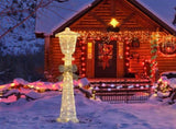 5FT Lighted Lamp Post with Bowknot Christmas Decorations, Pre-lit Holiday Decor with 110 Warm White 66775810