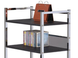 Black and Chrome Writing Desk with Shelf B062P209207