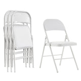 4pcs Elegant Foldable Iron & PVC Chairs for Convention & Exhibition White 68564709