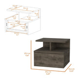 Augusta Floating Nightstand with 2-Tier Shelf and 1-Drawer B128P148657