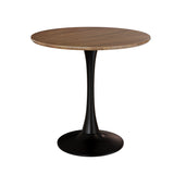 31.5" Walnut color Round Dining Table, Tulip Table Kitchen Dining Table 2-4 People with MDF Table W2189131851