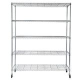 ZNTS 5-Tier NSF Heavy Duty Adjustable Storage Metal Rack with Wheels & Shelf Liners Ideal for Garage, 49670774