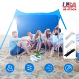 ZNTS 6.5x6.5FT Foldable Beach Canopy Tent Collapsible Shade Sail Sun Protection Windproof Shelter 4 29696457