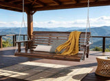 4.5 ft Wooden Porch Swing, 880 lbs Load Capacity, Heavy Duty Patio Bench with Hanging Chains, 86925308