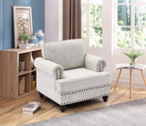 Chenille modern Upholstered Sofas 1 Seater Couches with Nails and Armrests W1708132873
