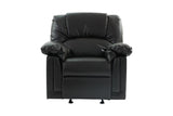 ZNTS Motion Recliner Chair 1pc Glider Couch Living Room Furniture Black Bonded Leather B011P205229