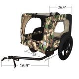 ZNTS Camouflage Foldable Bicycle Trailer Bike Trailer for Camping Pet Dog Cat Luggage Carry W136458022