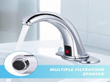Automatic Sensor Touchless Sink Faucet with Deck Plate, Chrome Vanity Faucets, Hands Free DSAT620CH