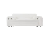 NEW White Loveseat Sleeper Sofa with Storage Armrest ,USB Port W588P445223