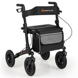 308lbs Foldable Rolling Walker 9" All-Terrain Tires, 7-Level Height , Wide Seat, 72452808