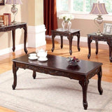3pc Coffee Traditional Style Dark Cherry Finish Cabriole Legs And Intricate Design 1x Coffee B011P356773