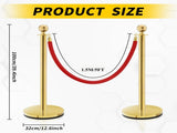 8 PCS gold stanchions and red velvet ropes,6 Red Velvet Ropes and Posts, Crowd Control Barriers 63360794