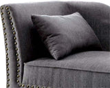 Modern Contemporary 1pc Chaise Gray Linen Like Fabric Nailhead Trim Living Room Bench Pillow B2741P305690