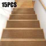 15-Piece Pack of Flax Anti-Slip Stair Mats Pet-Friendly Quiet Pads Adhesive-Backed Anti-Slip 57096506