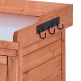 Outdoor 39" Potting Bench Table, Rustic Garden Wood Workstation Storage Cabinet Garden Shed with 79309434