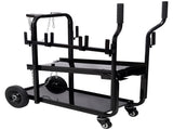 Heavy Duty 2-Tier Rolling Welding Cart Portable Storage Trolley with Wheels for MIG TIG ARC W465P409157