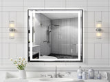 28x36" Black Tempered Mirror Dual LED Light Strips Front and Back LightingUnable ship on weekends, 29153186