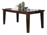1pc Contemporary Style Rectangular Table with18" Leaf Tapered Block Feet Brown Wood Finish B011138068