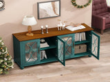 Elegant European Antique Style 4-Door Cabinet with Tempered Glass Doors,for Dining Room,Living W757P232700