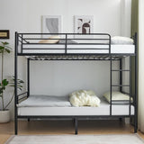 ZNTS Iron Bed Bunk Bed with Ladder for Kids Twin Size Black 67430277