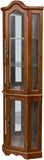 Corner Curio Cabinet with Lights, Adjustable Tempered Glass Shelves, Mirrored Back, Display 24721682