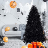 Artificial 7ft Black LED-lit Christmas Tree with 1916PE/PVC Mixed Branch Tips,Hinged Premium & 81307615