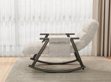 Casual folding rocking chair upholstered, lounge rocking chair adjustable high back and foot 80997707