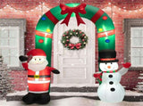 8ft Christmas Inflatable Arch with Santa & Snowman - Super Bright LEDs, Thick Polyester, 1-Min 68021845