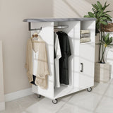 Ironing Cart with Rolling Ironing Board, Multipurpose Ironing Cabinet with Wheels, Compact Ironing W1120P217817