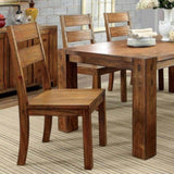 ZNTS Dark Oak Rustic Style Solid wood Kitchen Set of 2pc Dining Chairs Panel Back Chairs Dining Room B011P232475