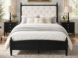 Queen Size Easy Assembly Upholstered Platform Bed Frame with Soft Padded Headboard, Sturdy W636P535151