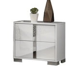 White Color Modern Gorgeous 1pc Bedside Table Bedroom Nightstand Chrome Legs UV Finish B011P317868
