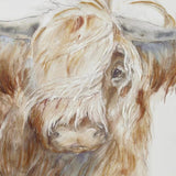 Hand Embellished Highland Bull Canvas Wall Art B035129227
