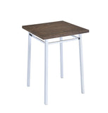 ZNTS Oak and Chrome Square Bar Table B062P185732